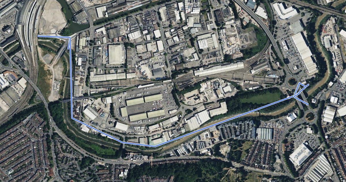 Маршрут Whitchurch Way на спутниковом снимке