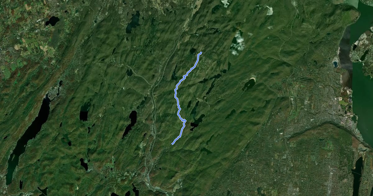 Маршрут White Bar Trail на спутниковом снимке