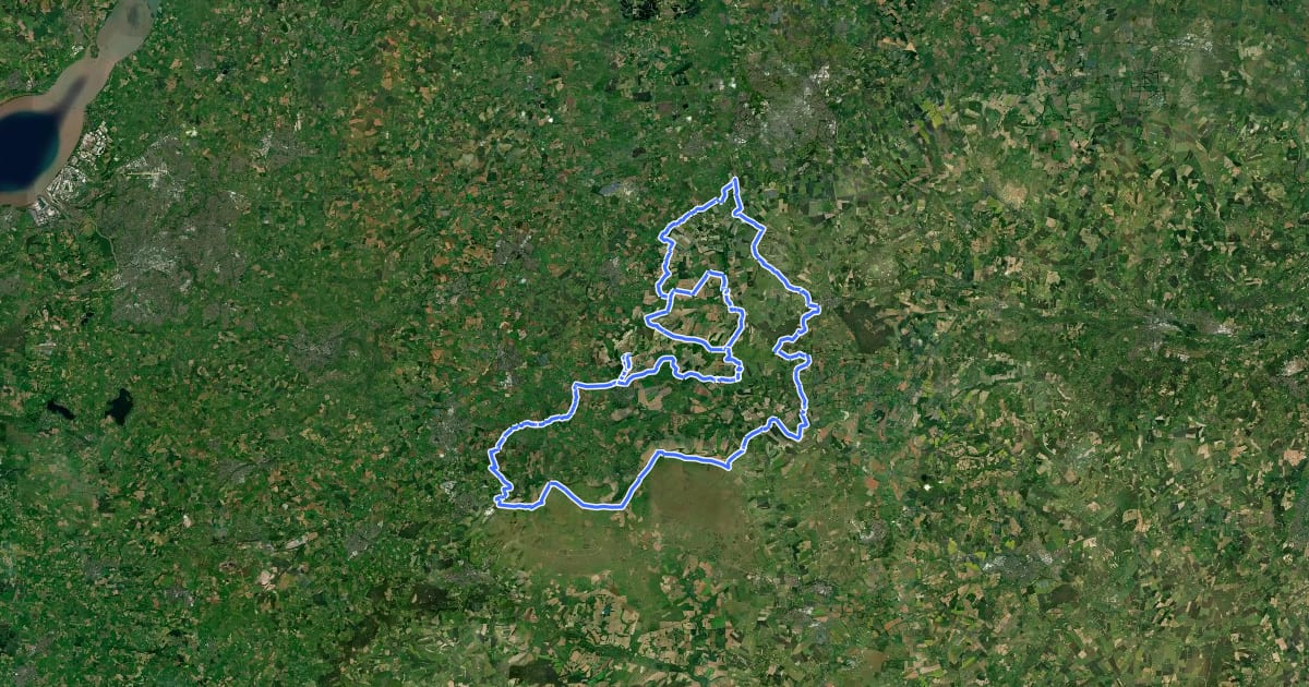 Маршрут White Horse Trail на спутниковом снимке
