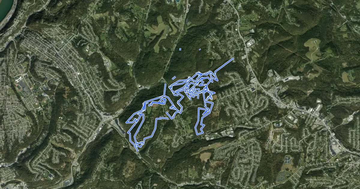 Маршрут White Oak Park Hiking Trails на спутниковом снимке