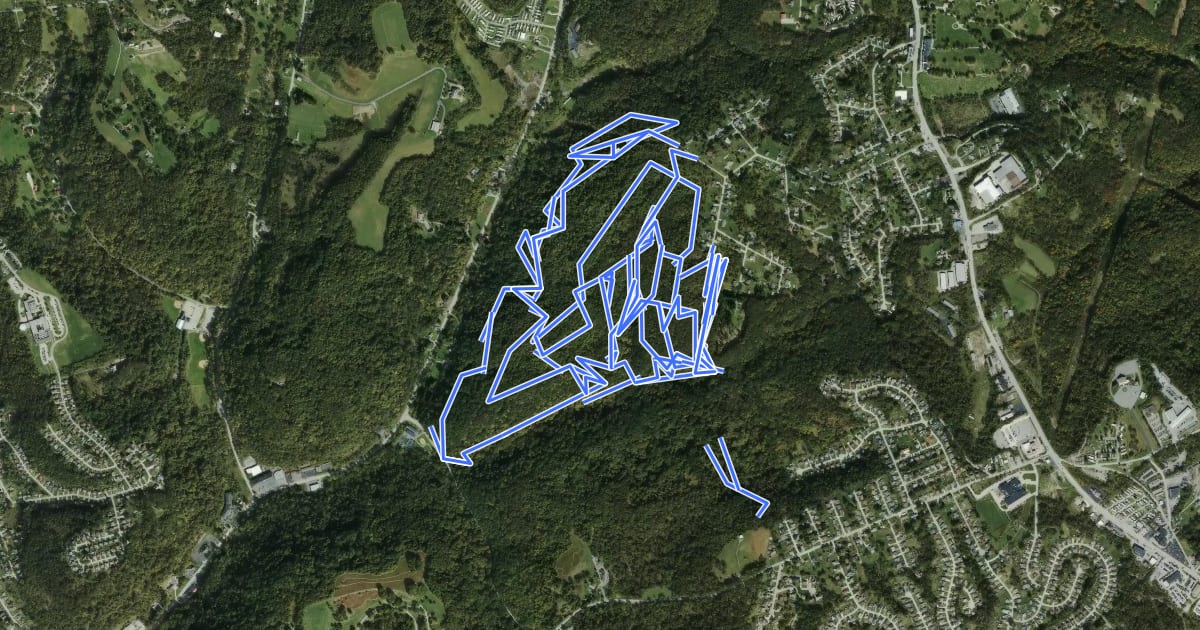 Маршрут White Oak Park West Hiking на спутниковом снимке