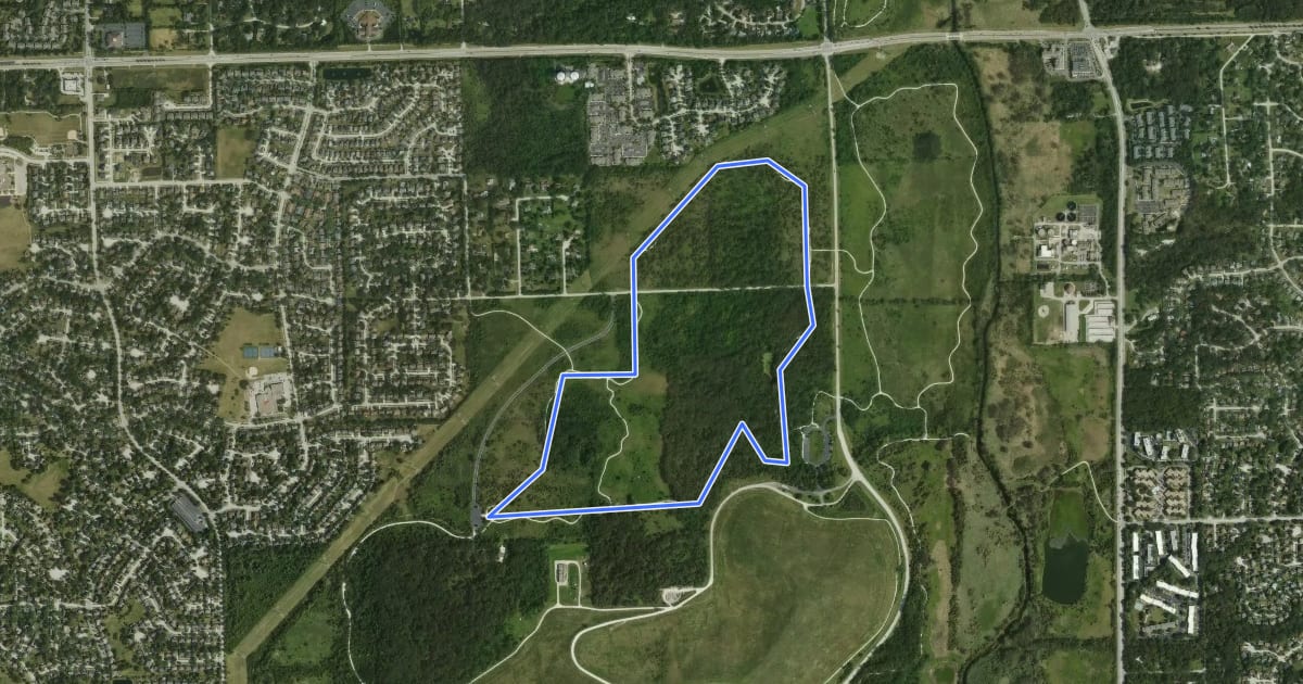Маршрут White Oak Trail на спутниковом снимке