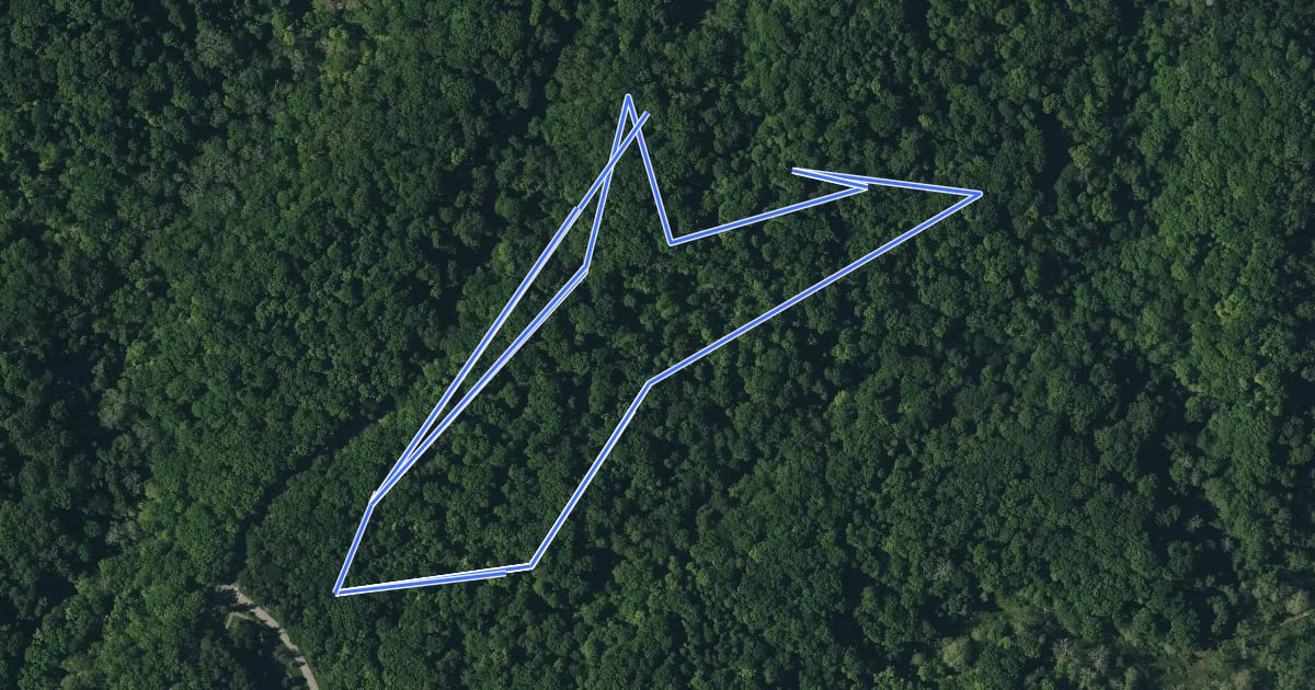 Маршрут White Oak Trail на спутниковом снимке