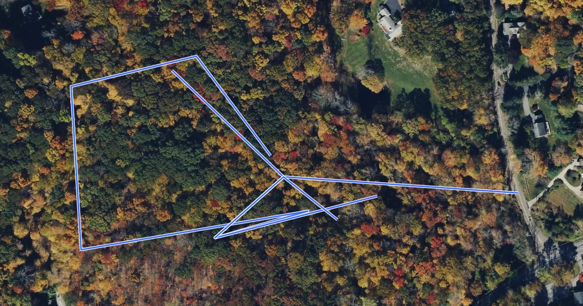 Маршрут White Oak Trail на спутниковом снимке