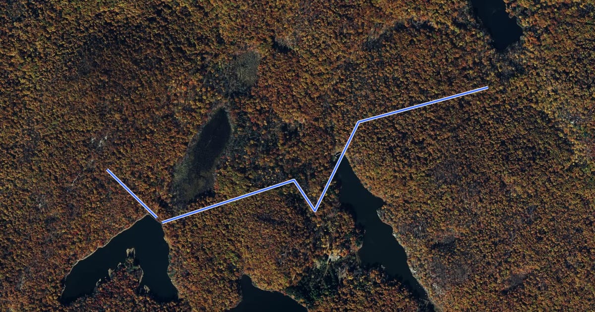 Маршрут White Oak Trail на спутниковом снимке
