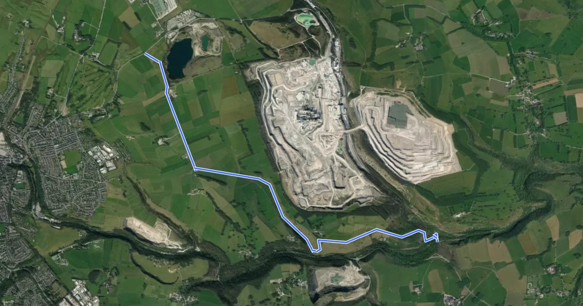 Маршрут White Peak Loop - Link to Monsal Trail на спутниковом снимке