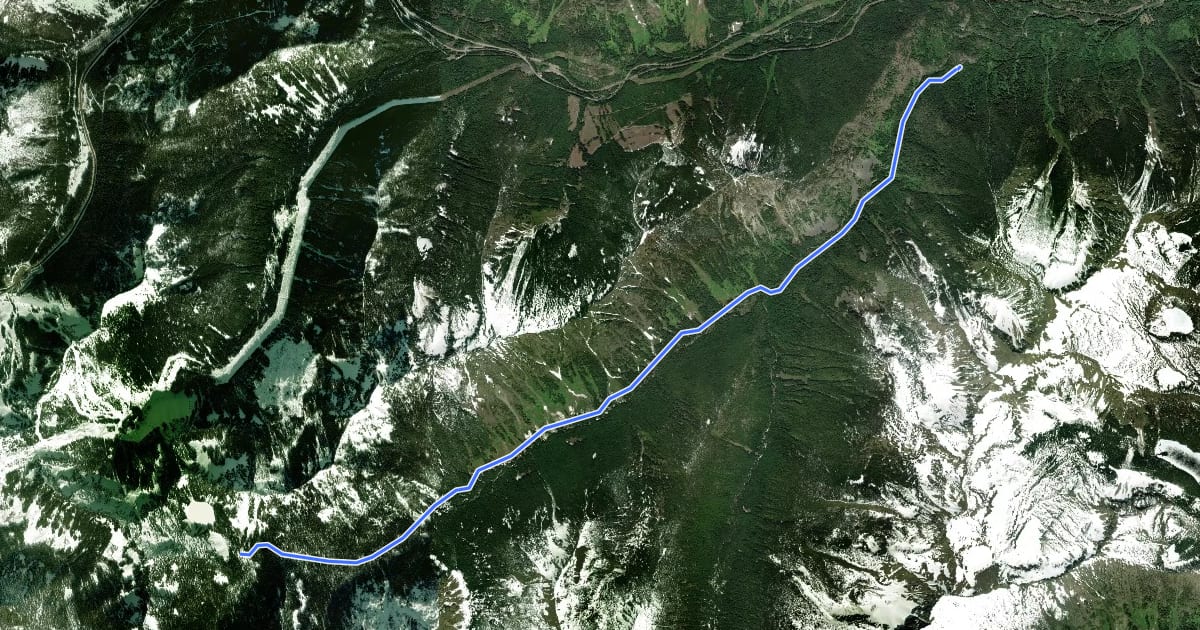 Маршрут White Pine Creek Trail на спутниковом снимке