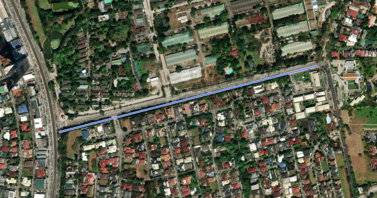 Маршрут White Plains Avenue Bicycle Lane на спутниковом снимке