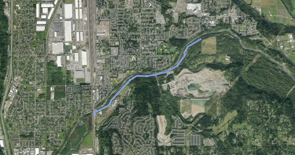 Маршрут White River Trail на спутниковом снимке
