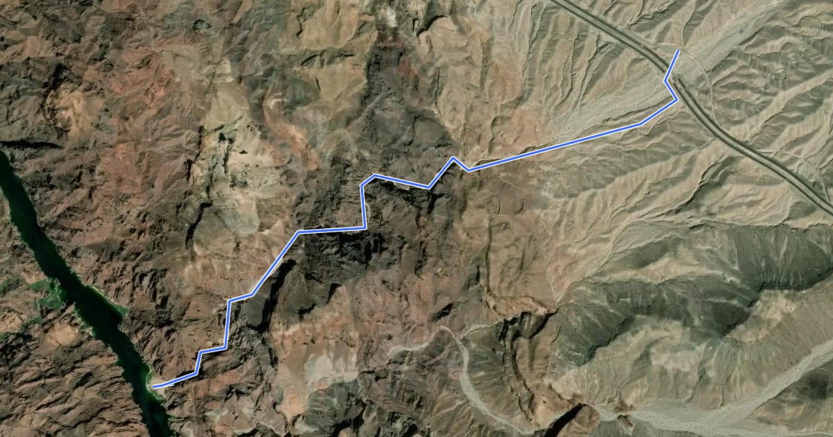 Маршрут White Rock Canyon Trail на спутниковом снимке