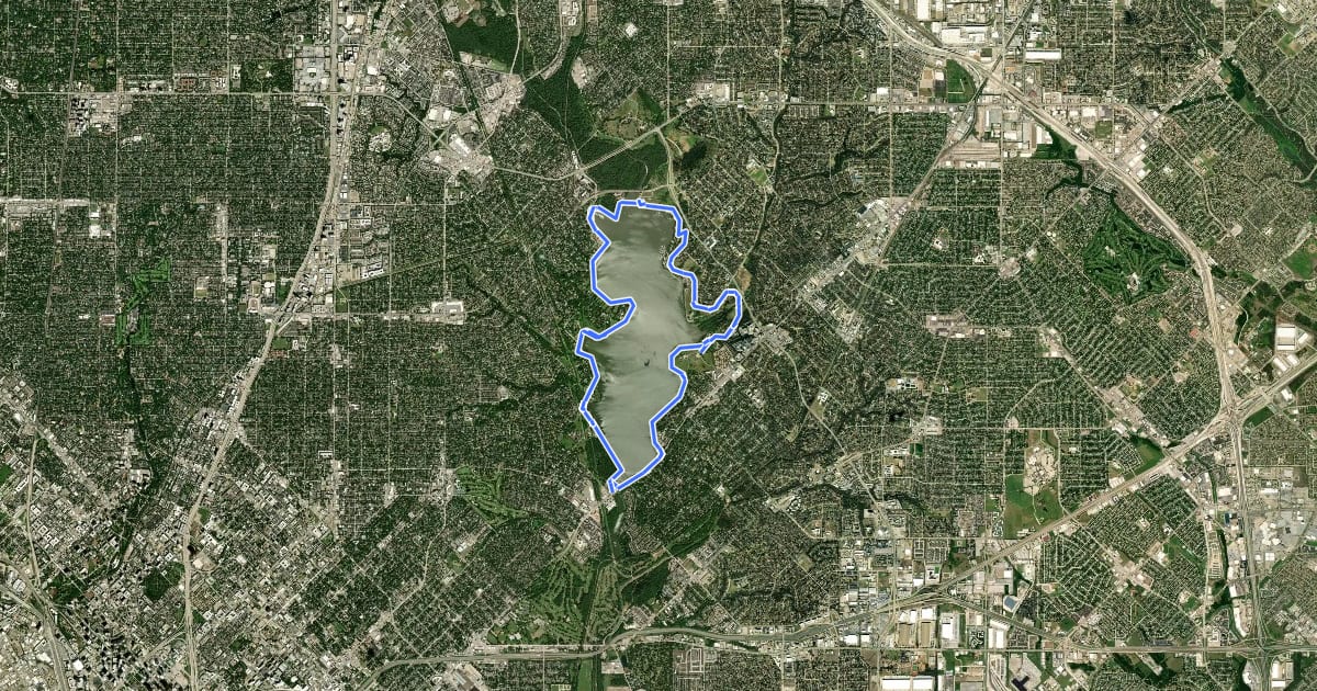 Маршрут White Rock Lake Trail на спутниковом снимке