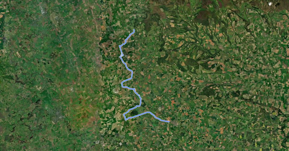 Маршрут White Rose Route - Thirsk Variant на спутниковом снимке