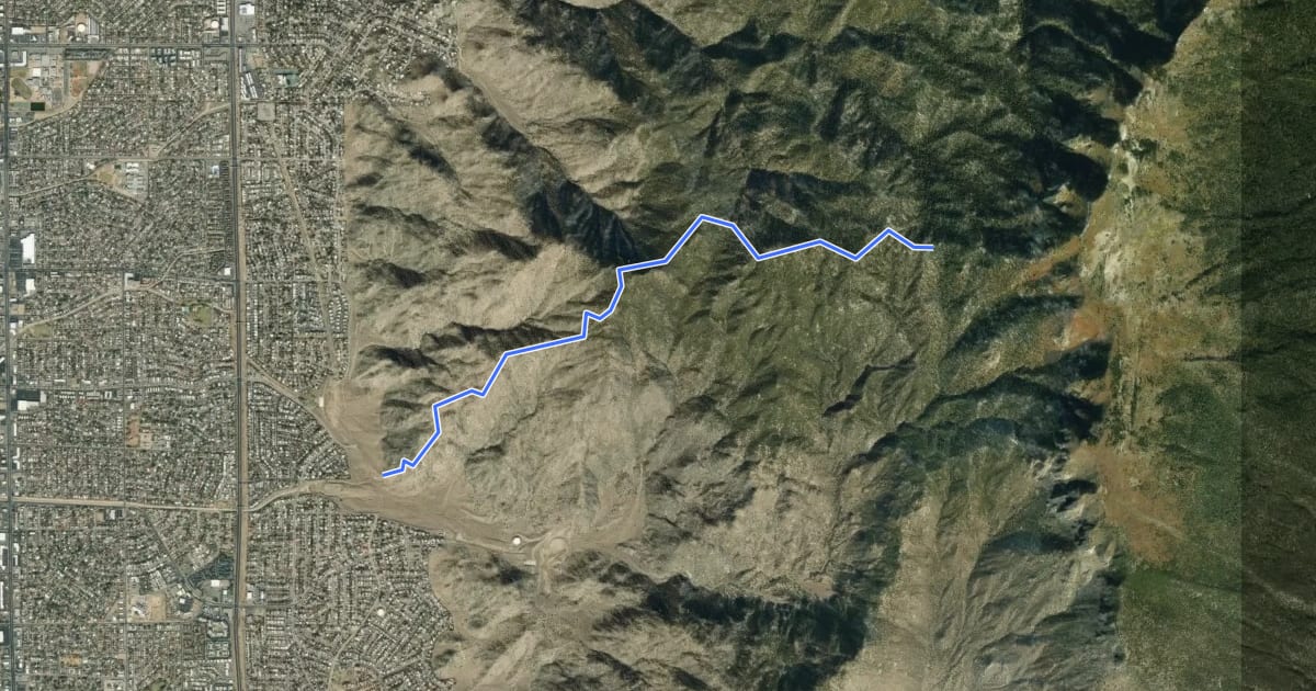 Маршрут White Wash Trail на спутниковом снимке