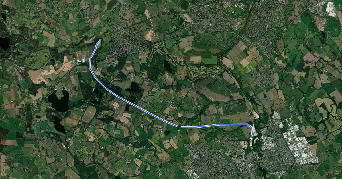 Маршрут Whitegate Way на спутниковом снимке