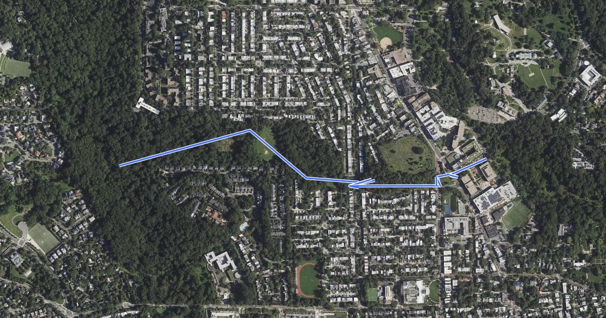 Маршрут Whitehaven Trail на спутниковом снимке