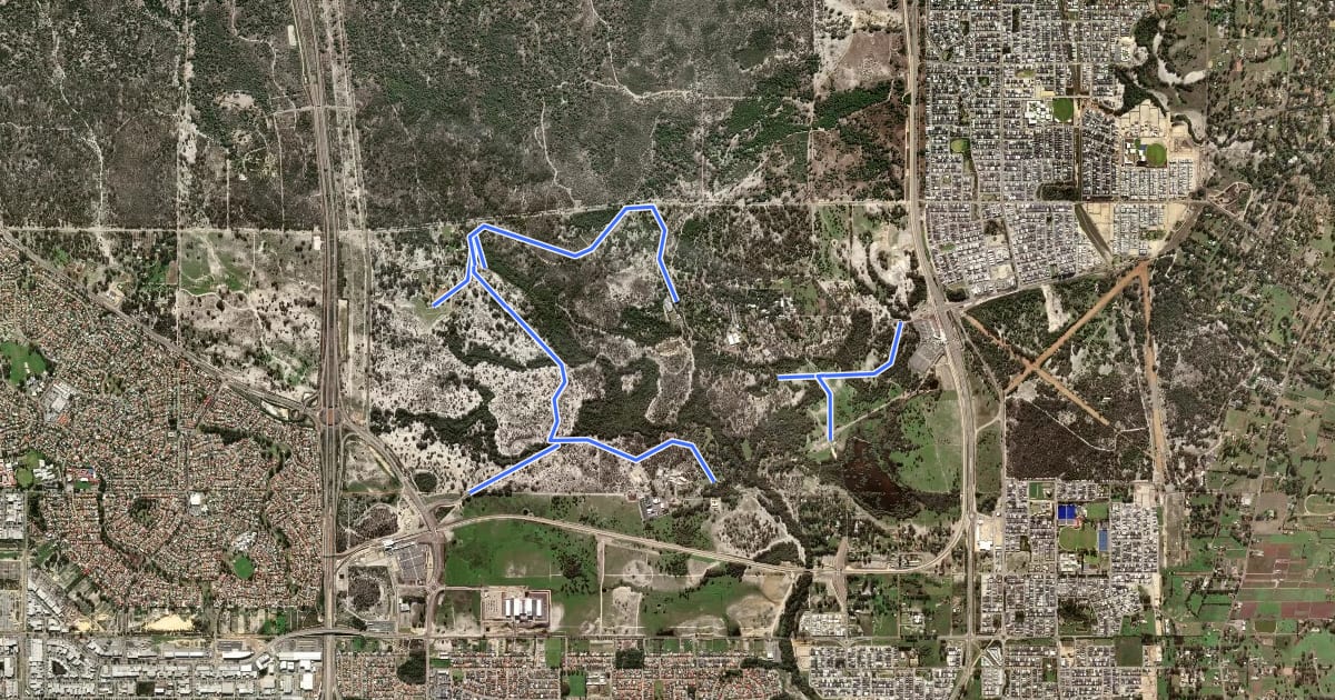 Маршрут Whiteman park PSP на спутниковом снимке