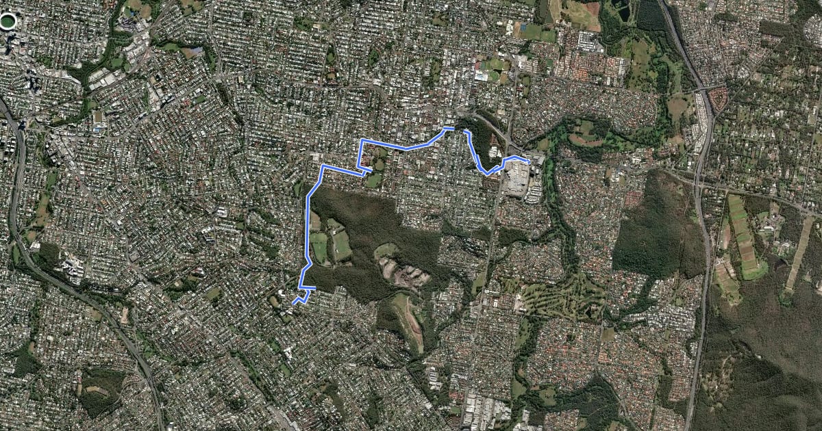 Маршрут Whites Hill - Carindale Cycle Route на спутниковом снимке