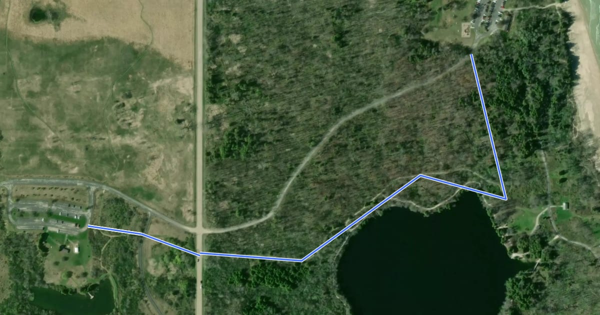 Маршрут Whitetail Trail на спутниковом снимке