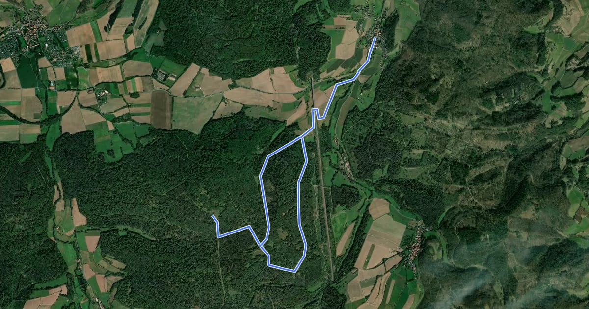 Маршрут Wichte Rundweg W10 на спутниковом снимке