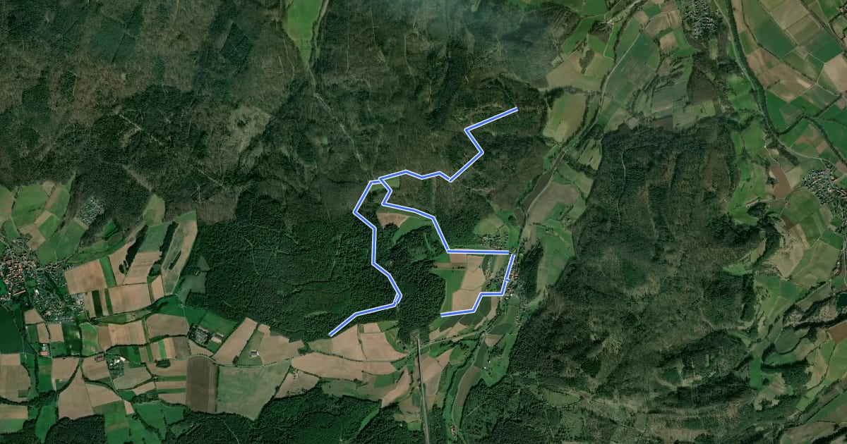 Маршрут Wichte Rundweg W2 на спутниковом снимке