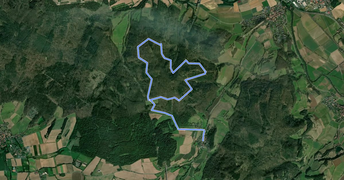 Маршрут Wichte Rundweg W4 на спутниковом снимке