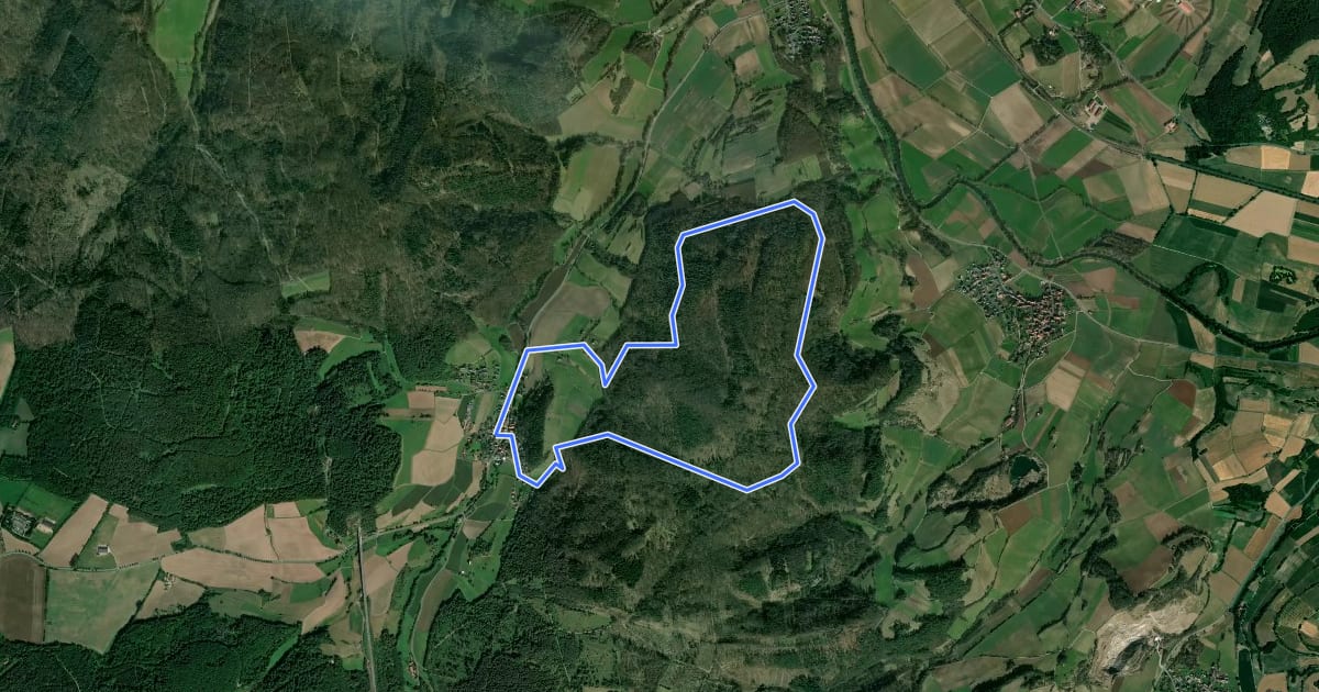 Маршрут Wichte Rundweg W6 на спутниковом снимке