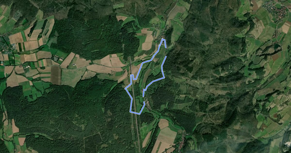 Маршрут Wichte Rundweg W9 на спутниковом снимке