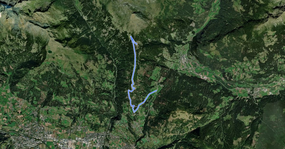 Маршрут Wiener Höhenweg Etappe 1 на спутниковом снимке