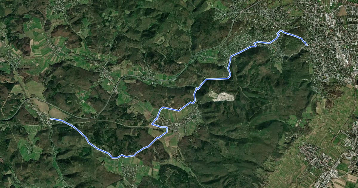 Маршрут Wiener Mariazellerweg Alternative (Mödling - Heiligenkreuz) на спутниковом снимке
