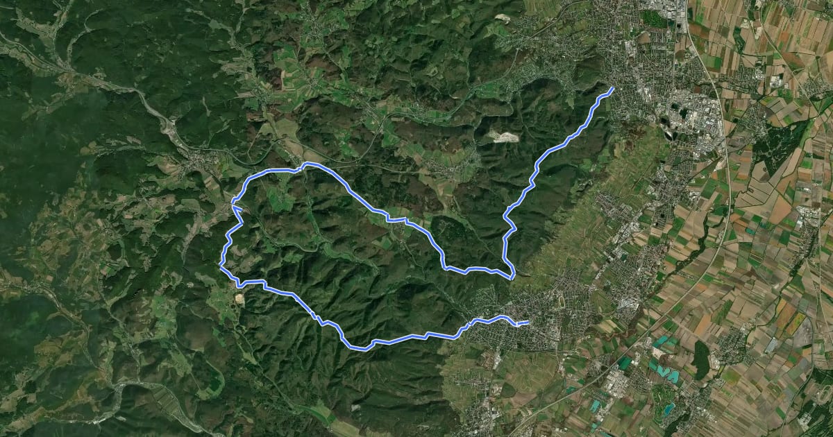 Маршрут Wienerwald-Sternwanderweg 42 на спутниковом снимке