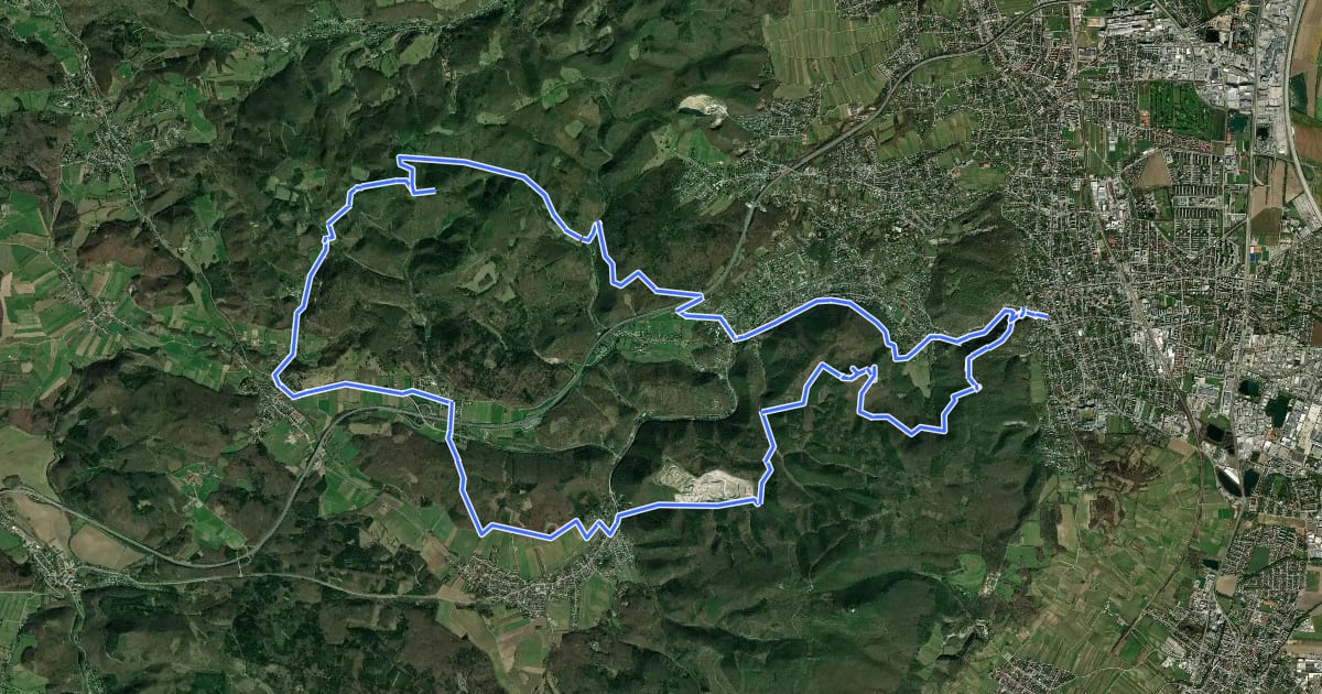 Маршрут Wienerwald-Sternwanderweg 43 на спутниковом снимке
