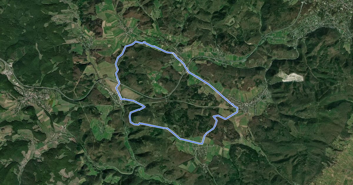 Маршрут Wienerwald-Strecke на спутниковом снимке