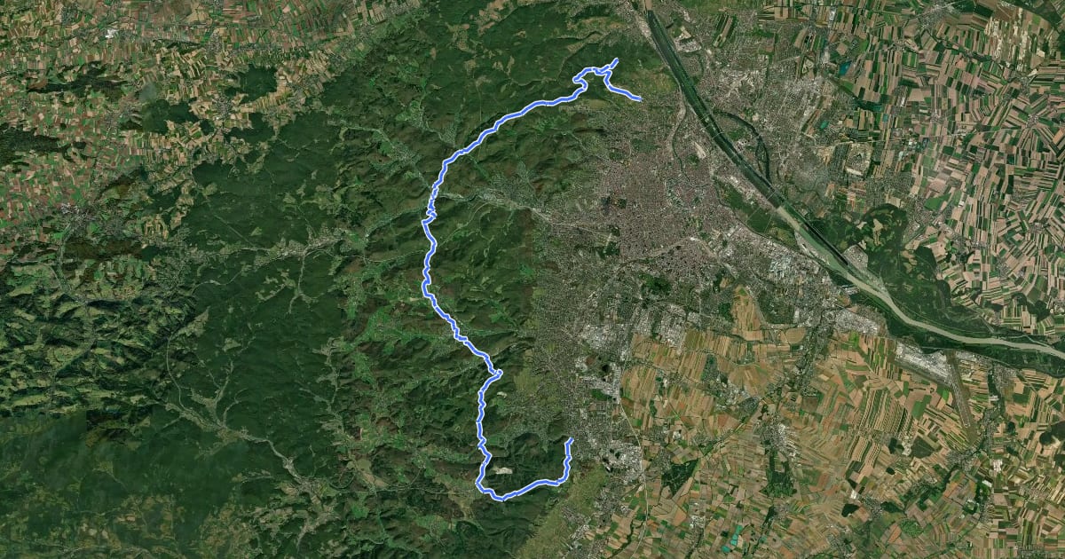 Маршрут Wienerwald Verbindungsweg на спутниковом снимке