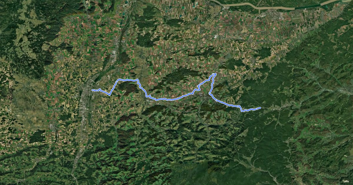 Маршрут Wienerwaldradweg на спутниковом снимке