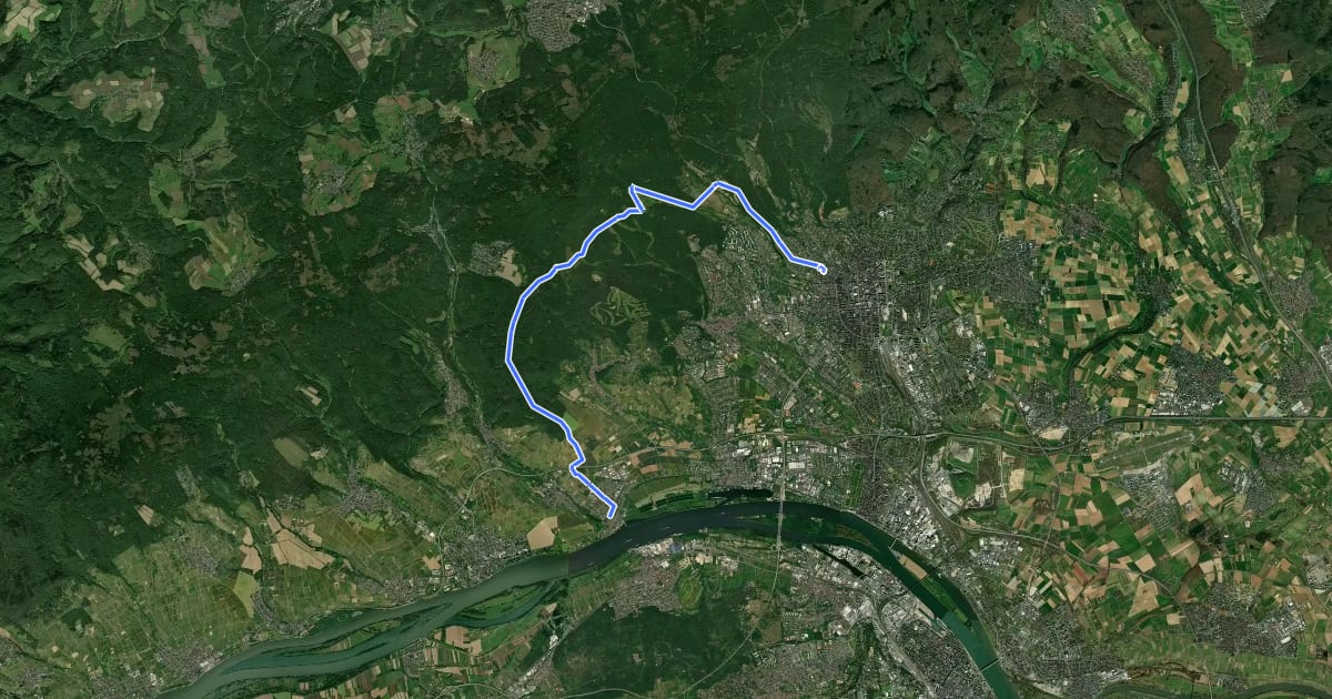 Маршрут Wiesbaden - Niederwalluf на спутниковом снимке