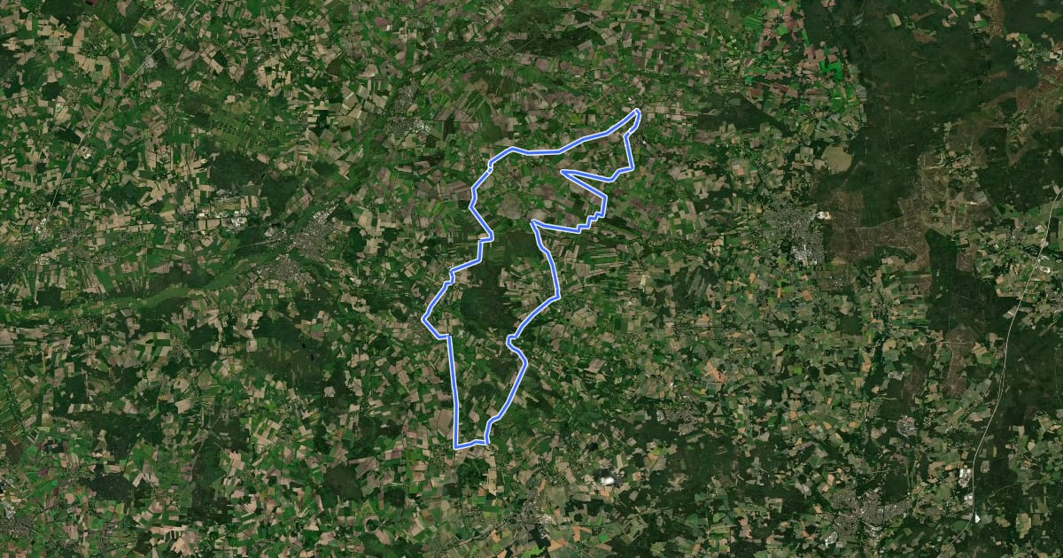 Маршрут Wiesen-Route Radweg на спутниковом снимке