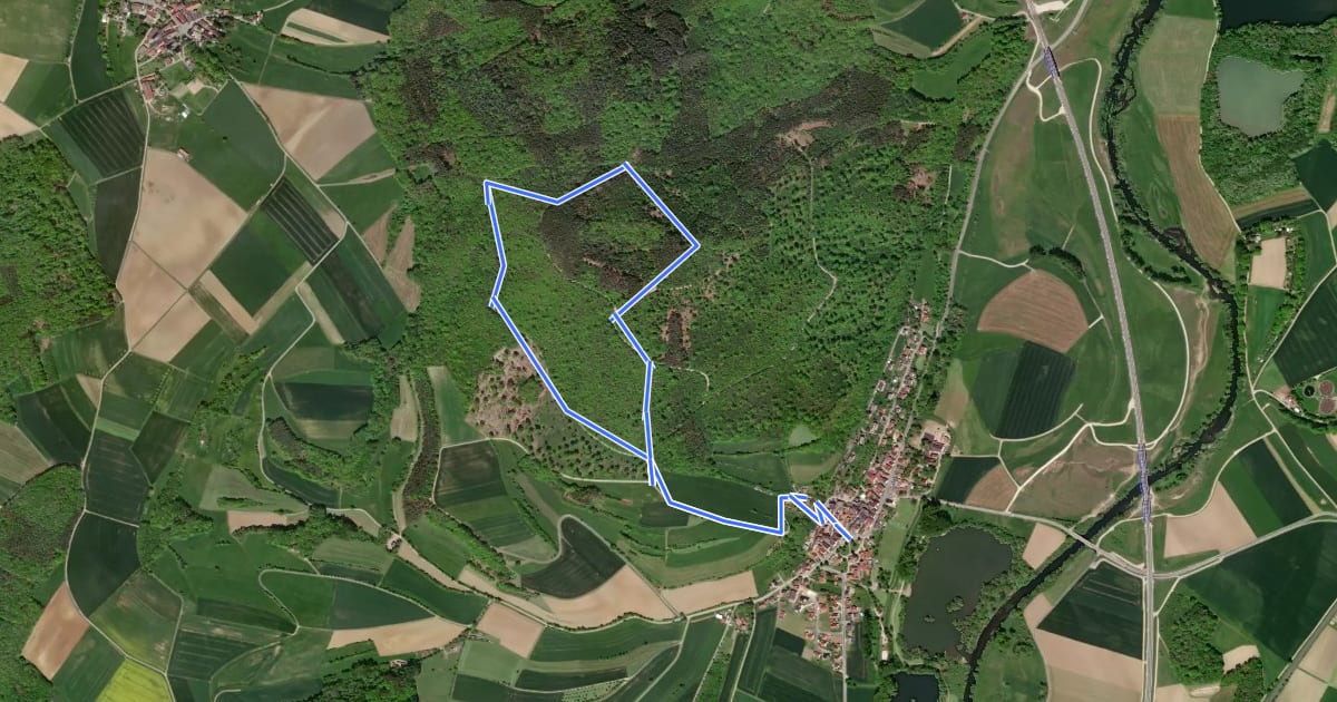 Маршрут Wiesener Eierbergweg на спутниковом снимке