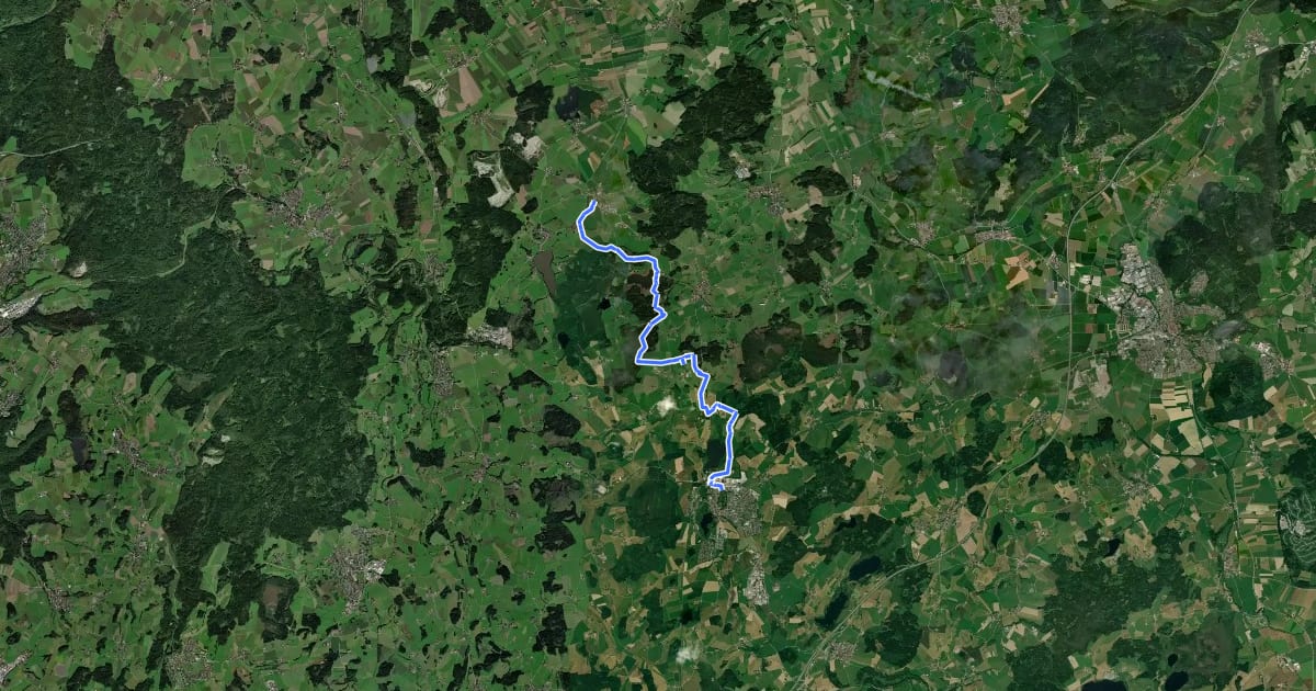 Маршрут Wiesengänger-Route Etappe 13 на спутниковом снимке