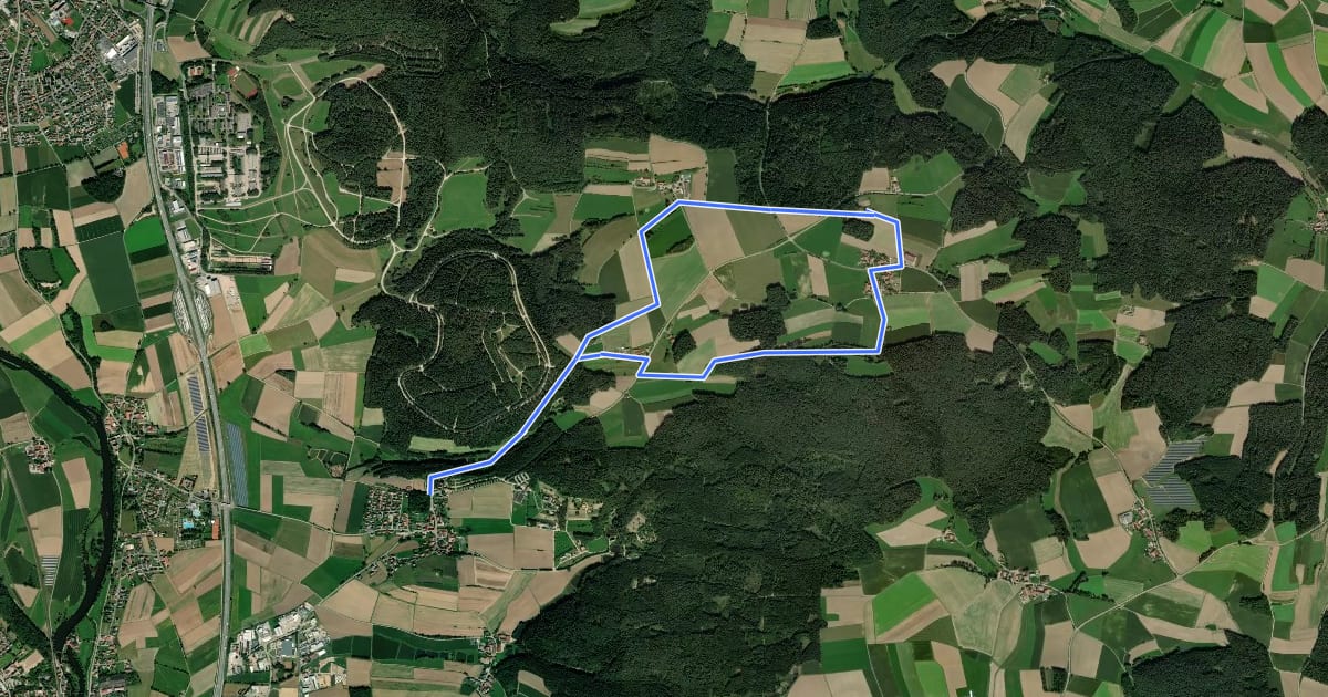 Маршрут Wiesensüß-Rundwanderweg на спутниковом снимке