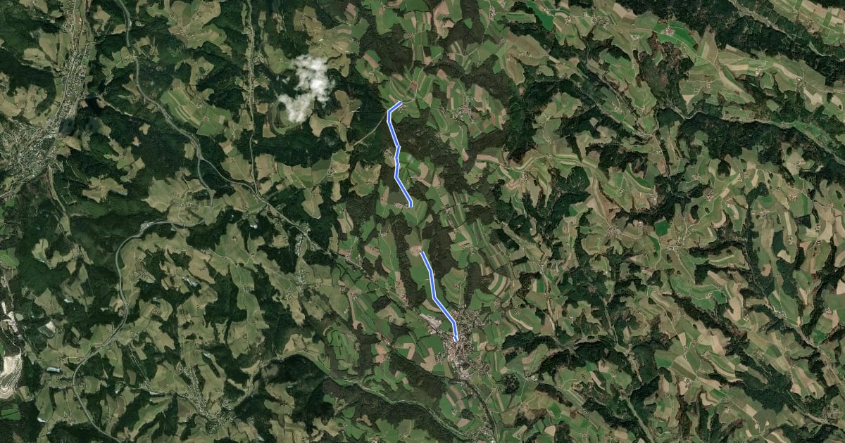 Маршрут Wiesfleck - Krumbach на спутниковом снимке