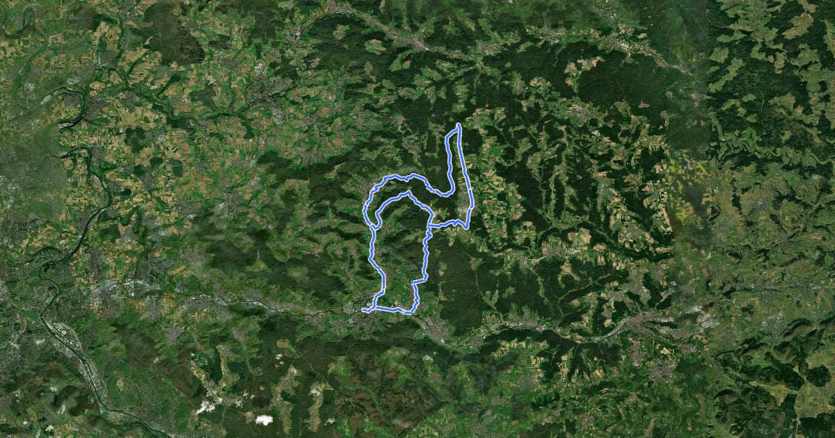 Маршрут Wieslauftalradweg на спутниковом снимке
