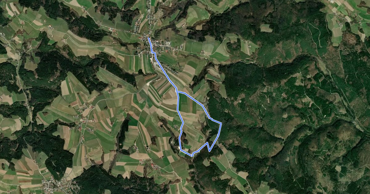 Маршрут Wiesmath - Lehen - Naturdenkmal Teufelstein - Sperkerriegel - Wiesmath на спутниковом снимке
