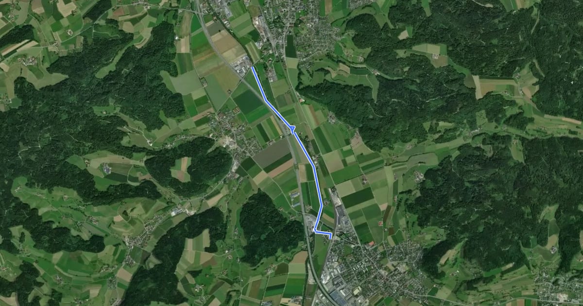 Маршрут Wiggeruferweg на спутниковом снимке