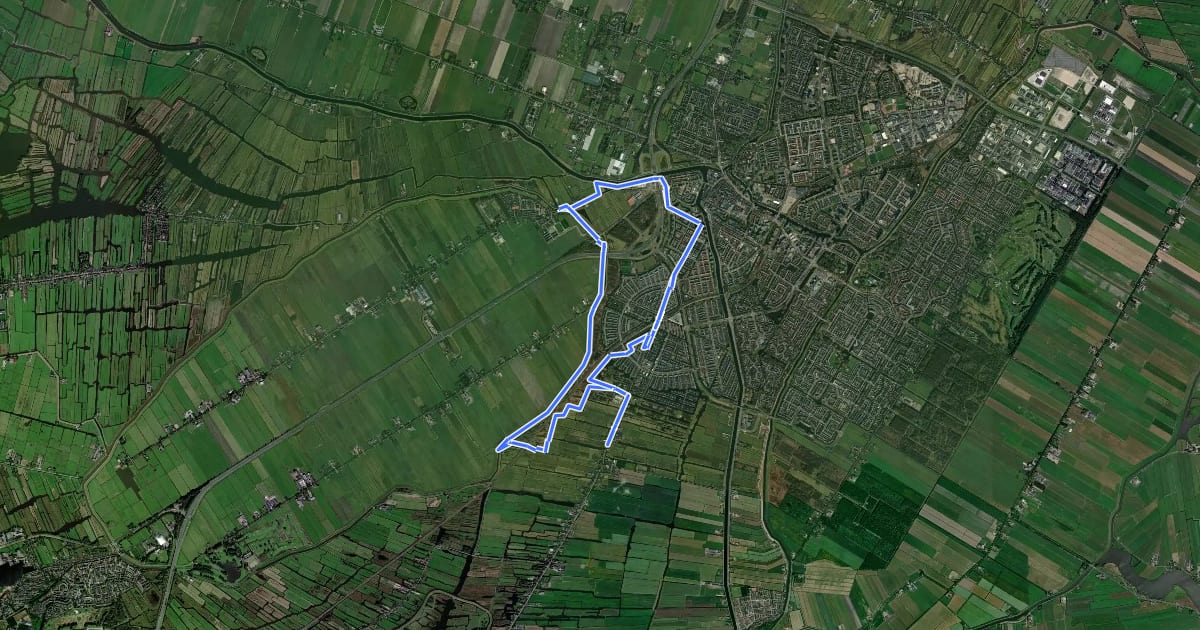 Маршрут Wijde Wormerroute на спутниковом снимке
