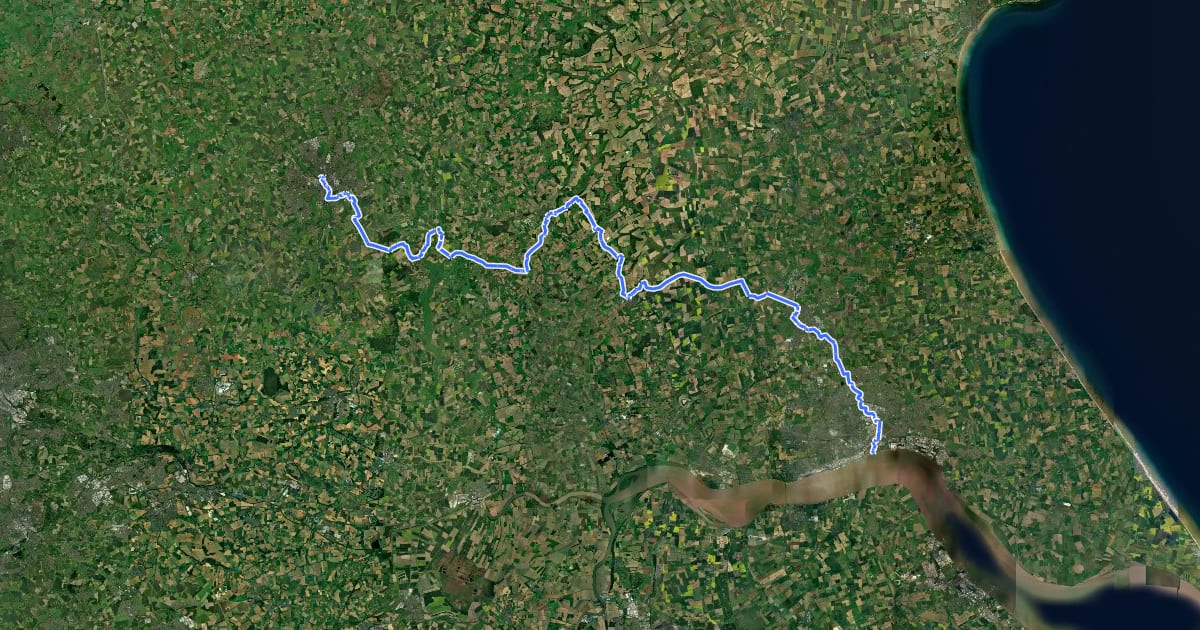 Маршрут Wilberforce Way на спутниковом снимке