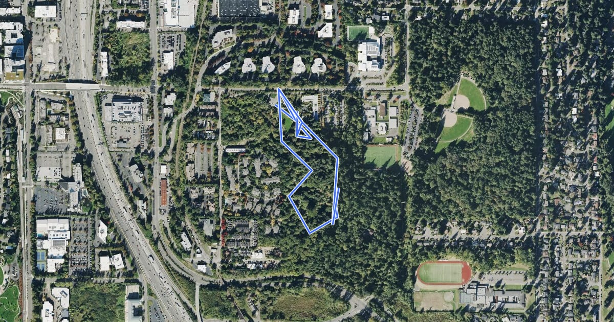 Маршрут Wilburton Hill Park Loop на спутниковом снимке