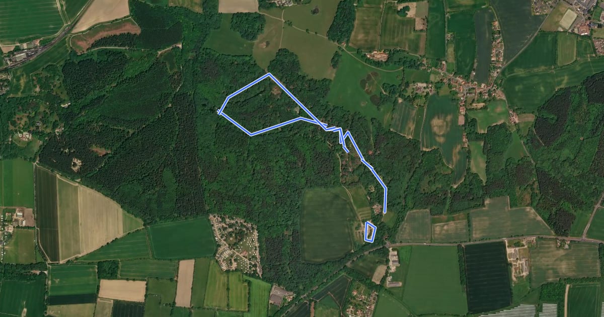 Маршрут Wild Garden Route, Sheringham Park на спутниковом снимке