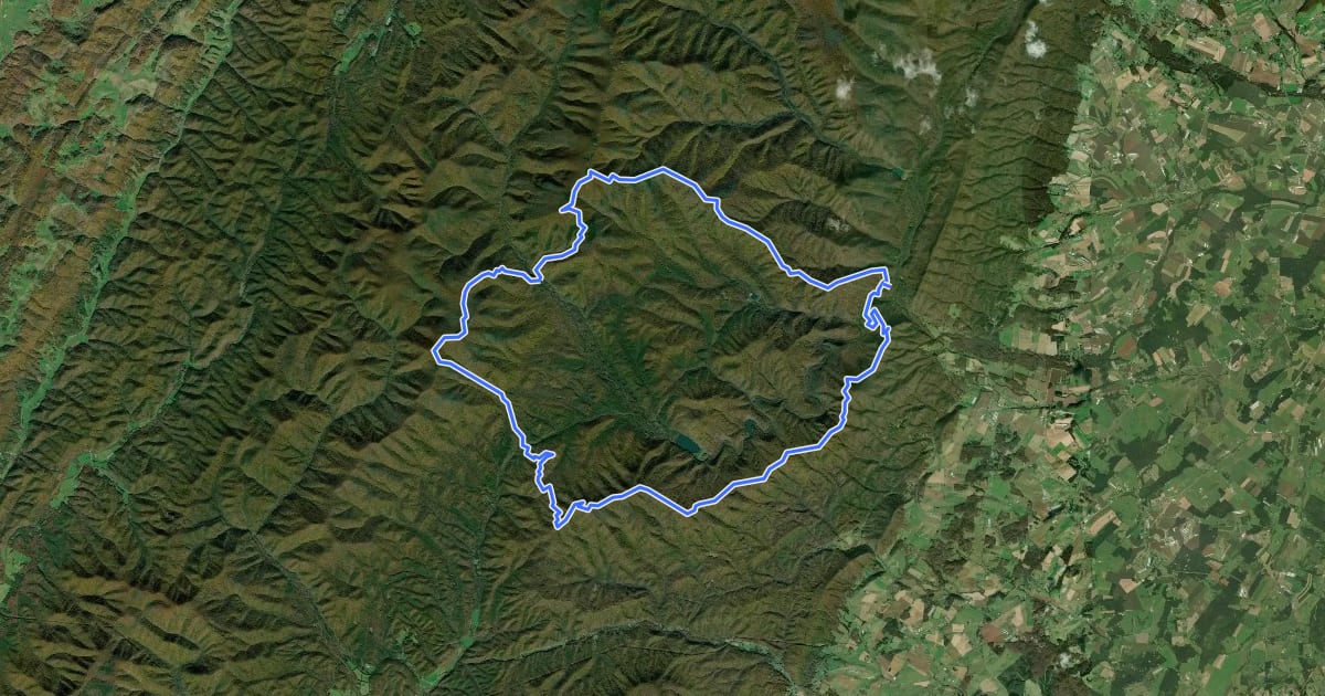 Маршрут Wild Oak National Recreation Trail на спутниковом снимке