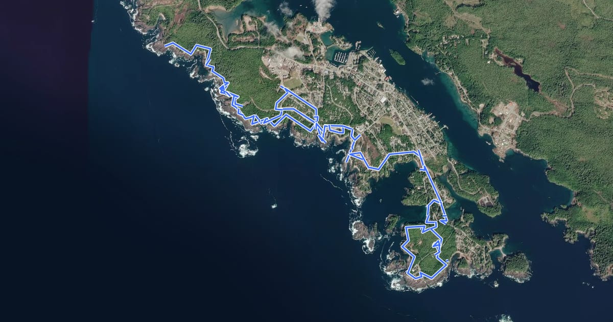 Маршрут Wild Pacific Trail на спутниковом снимке