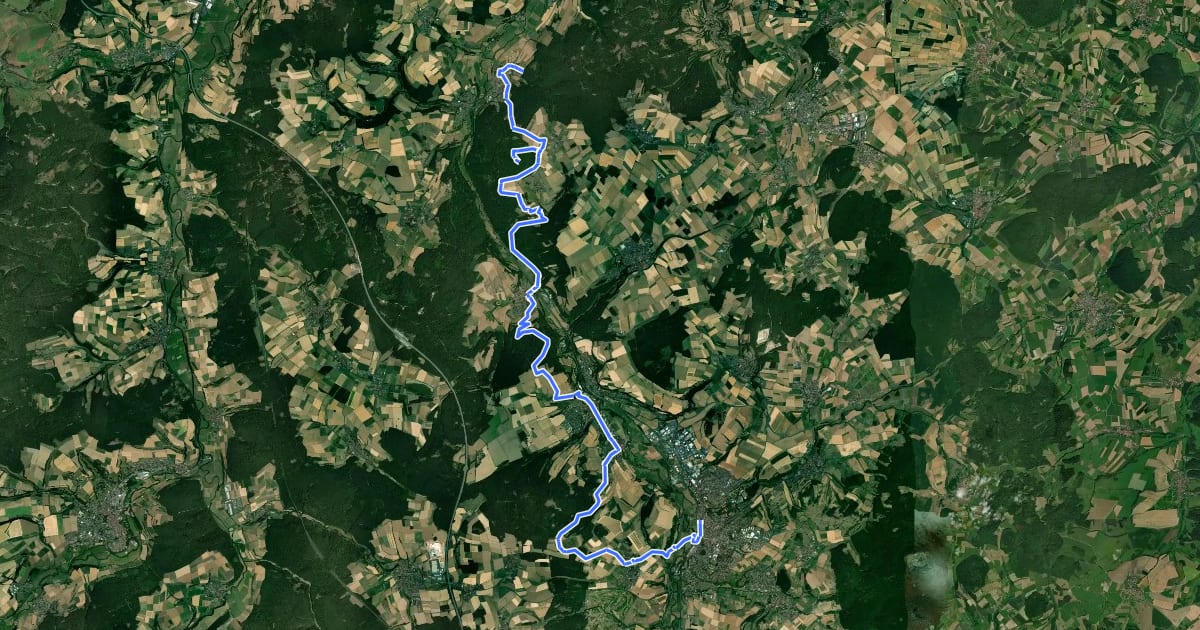 Маршрут Wildbahn (Abschnitt Neukirchen-Hünfeld) на спутниковом снимке
